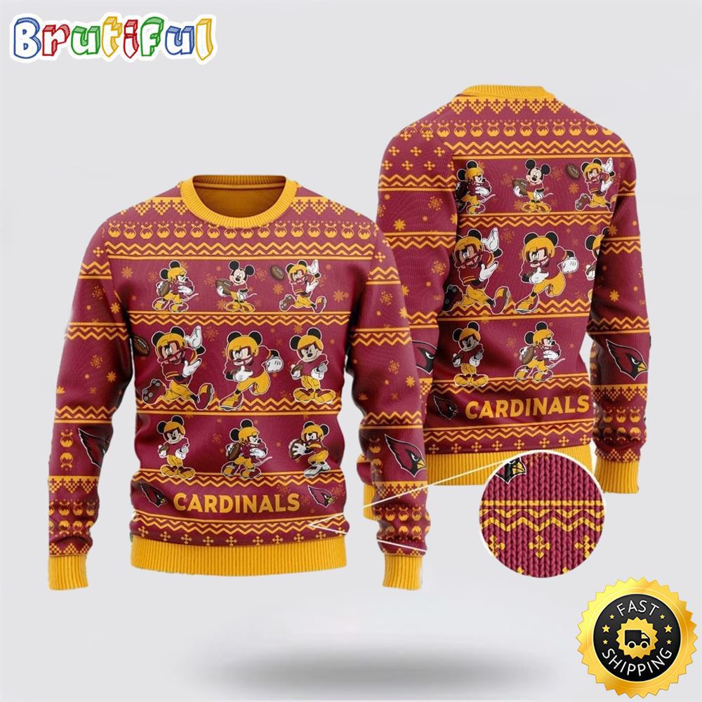 Arizona Cardinals Ugly Christmas Sweater Captain Mickey Mouse Perfect Gift For Football Fans