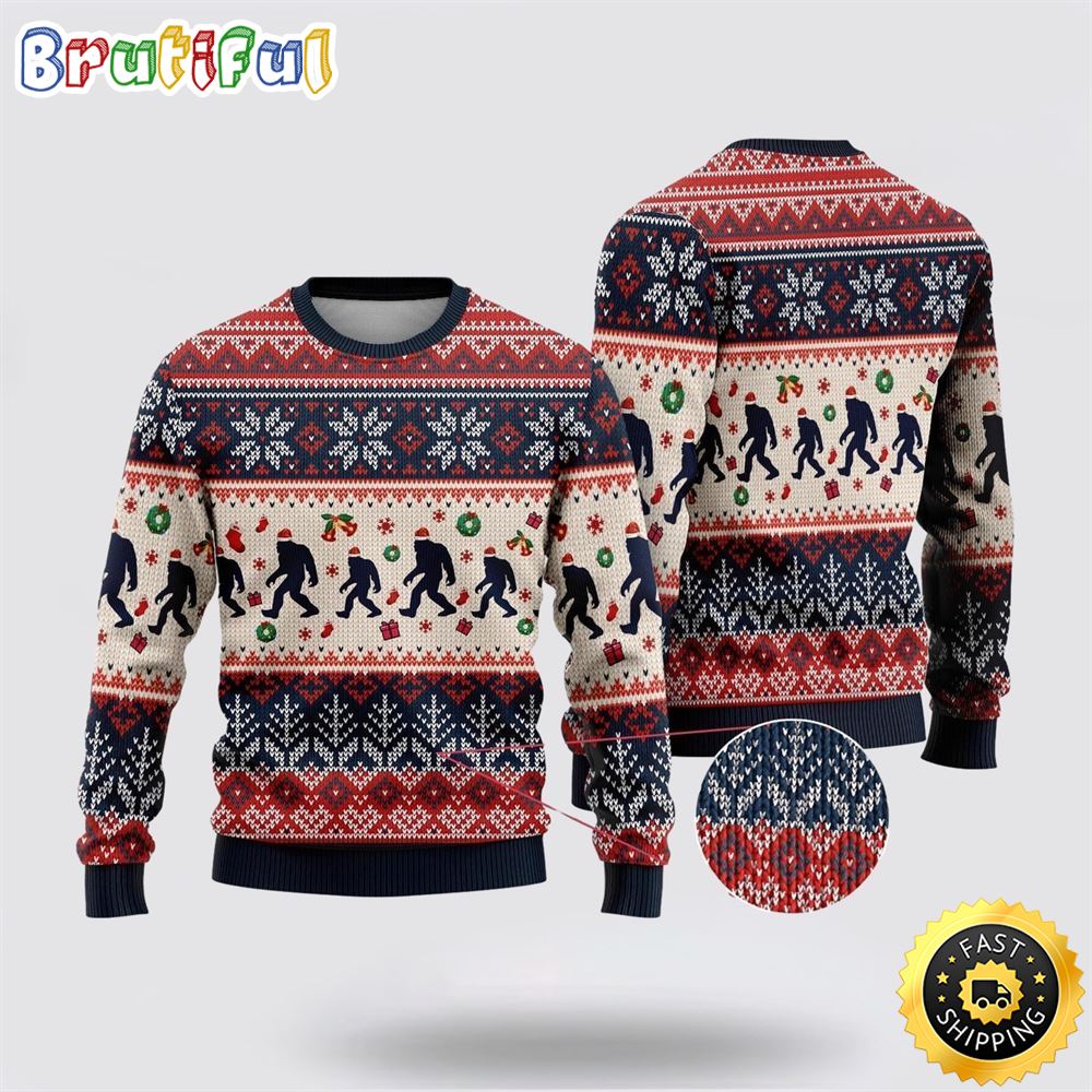 Bigfoot Ugly Christmas Sweater
