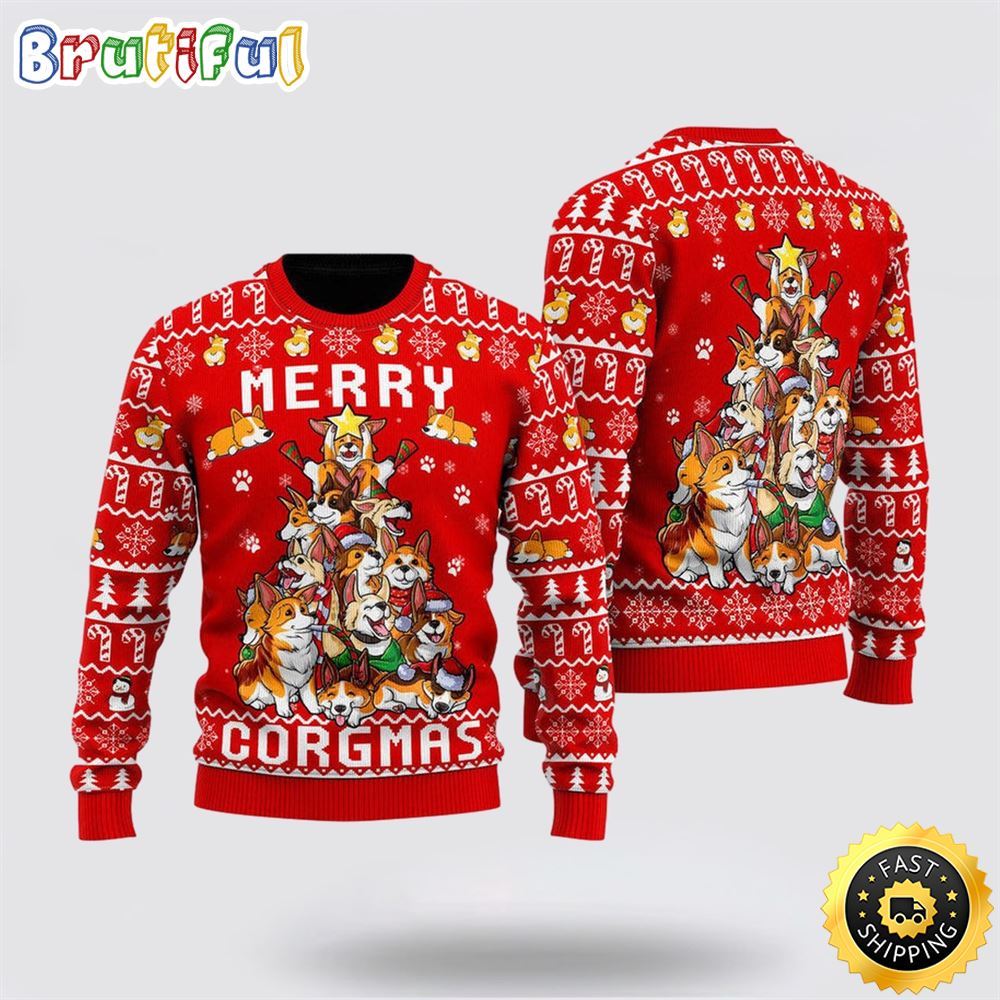 Corgi Lover Merry Xmas Funny Ugly Christmas Sweater Show Your Love For Your Furry Friend