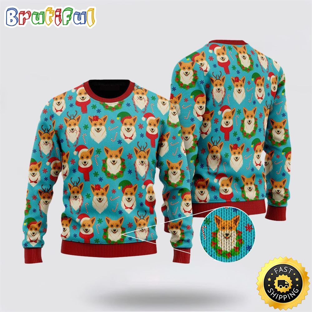 Corgi Snow Dog Christmas Ugly Christmas Sweater Show Your Love For Your Furry Friend