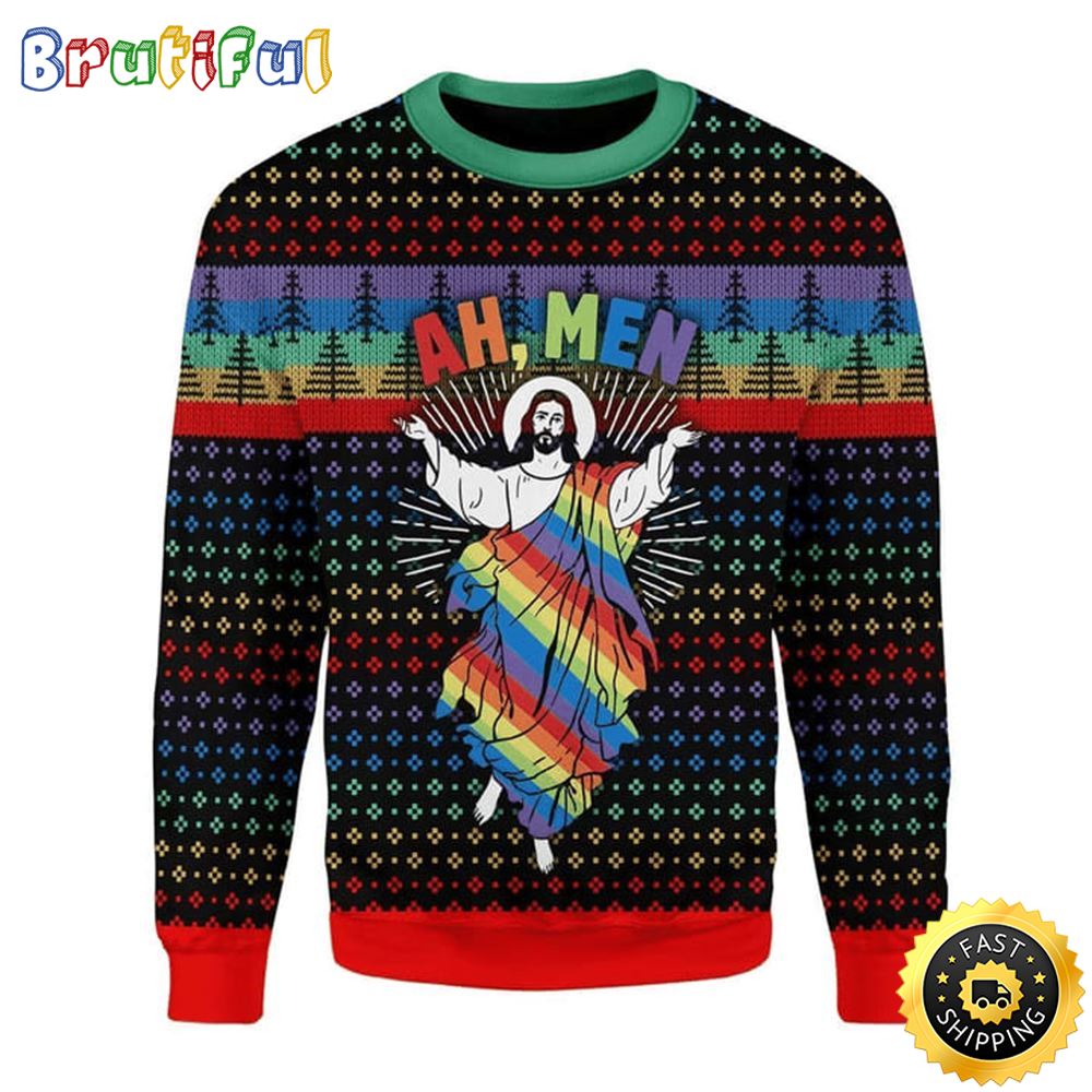 Funny Jesus Lgbt Ugly Christmas Sweater Gifts For Christian Families