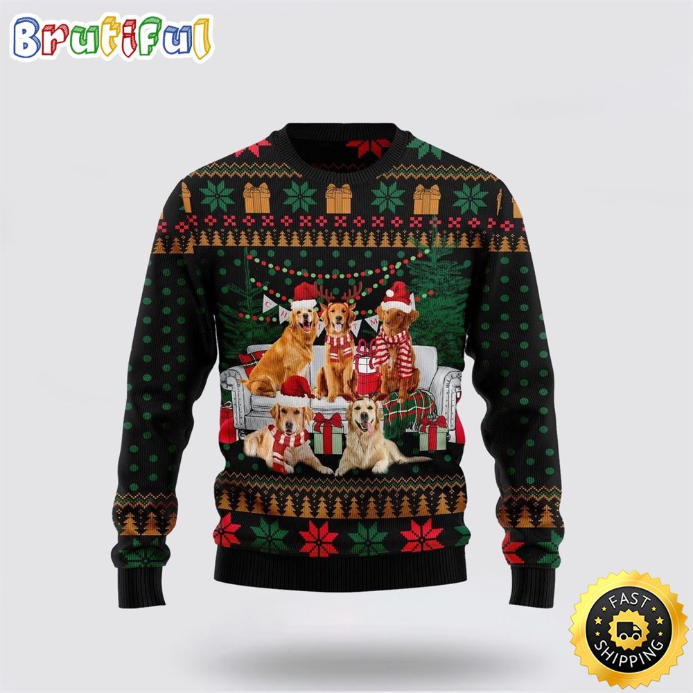 I Am Ready For Christmas Golden Retriever Ugly Christmas Sweater Show Your Love For Your Furry Friend