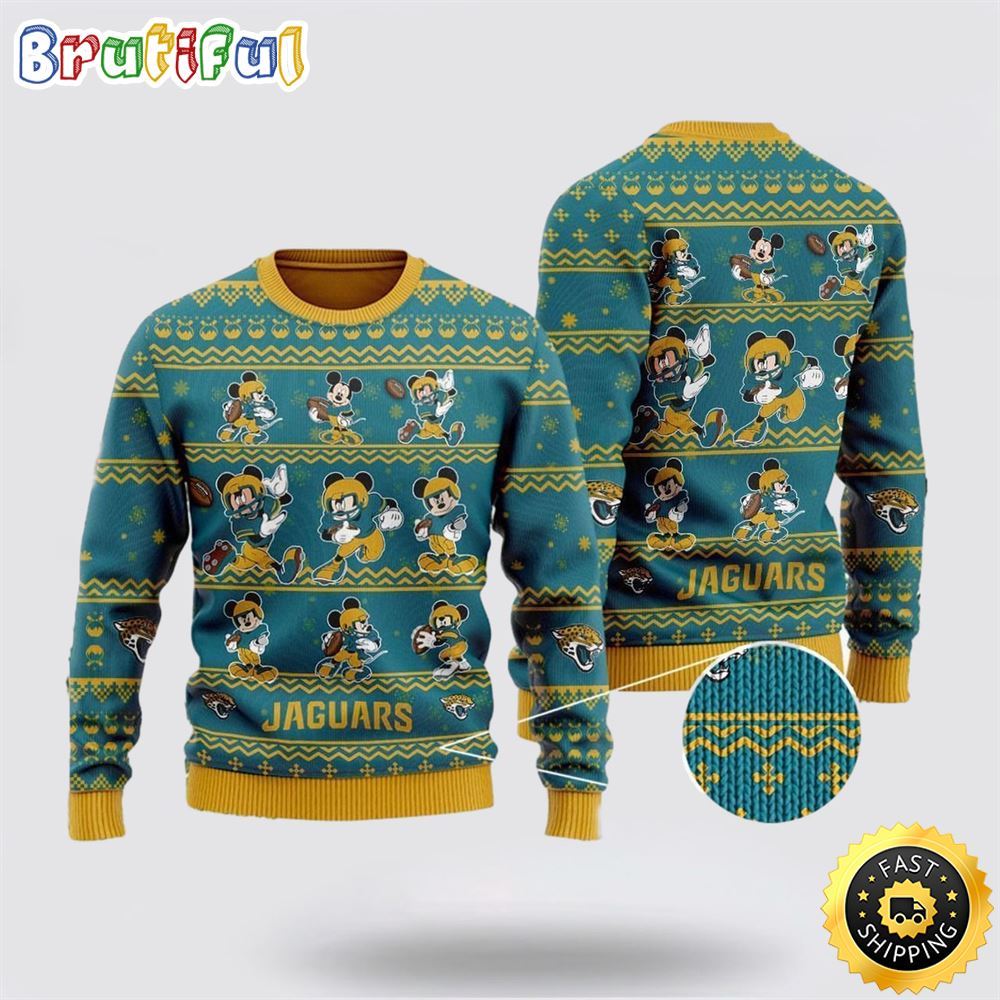 Jacksonville Jaguars Ugly Christmas Sweater Captain Mickey Mouse Perfect Gift For Football Fans