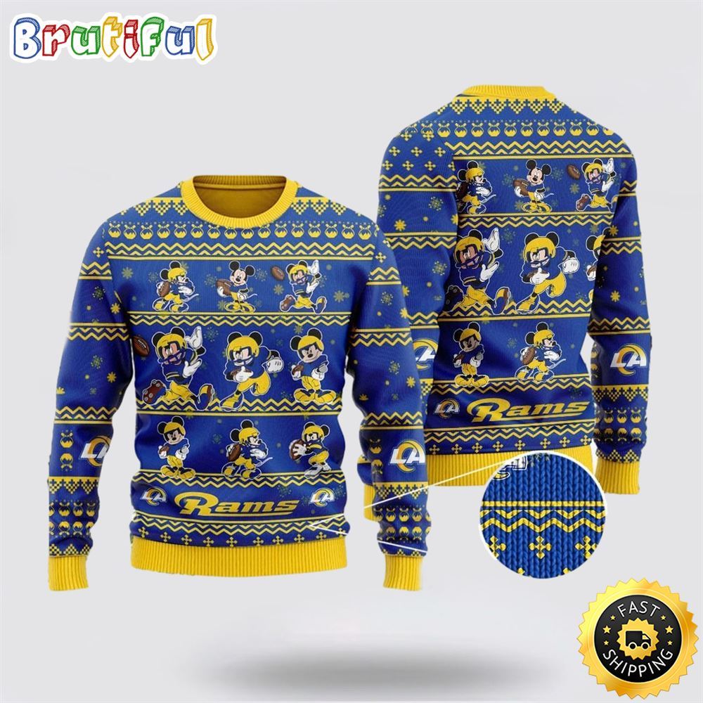 Los Angeles Rams Ugly Christmas Sweater Captain Mickey Mouse Perfect Gift For Football Fans