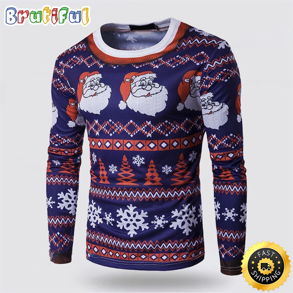 Merry Xmas Santa Claus Pattern Awesome Christmas Ugly Christmas Sweater Christmas Gift For That Everyone Will Love