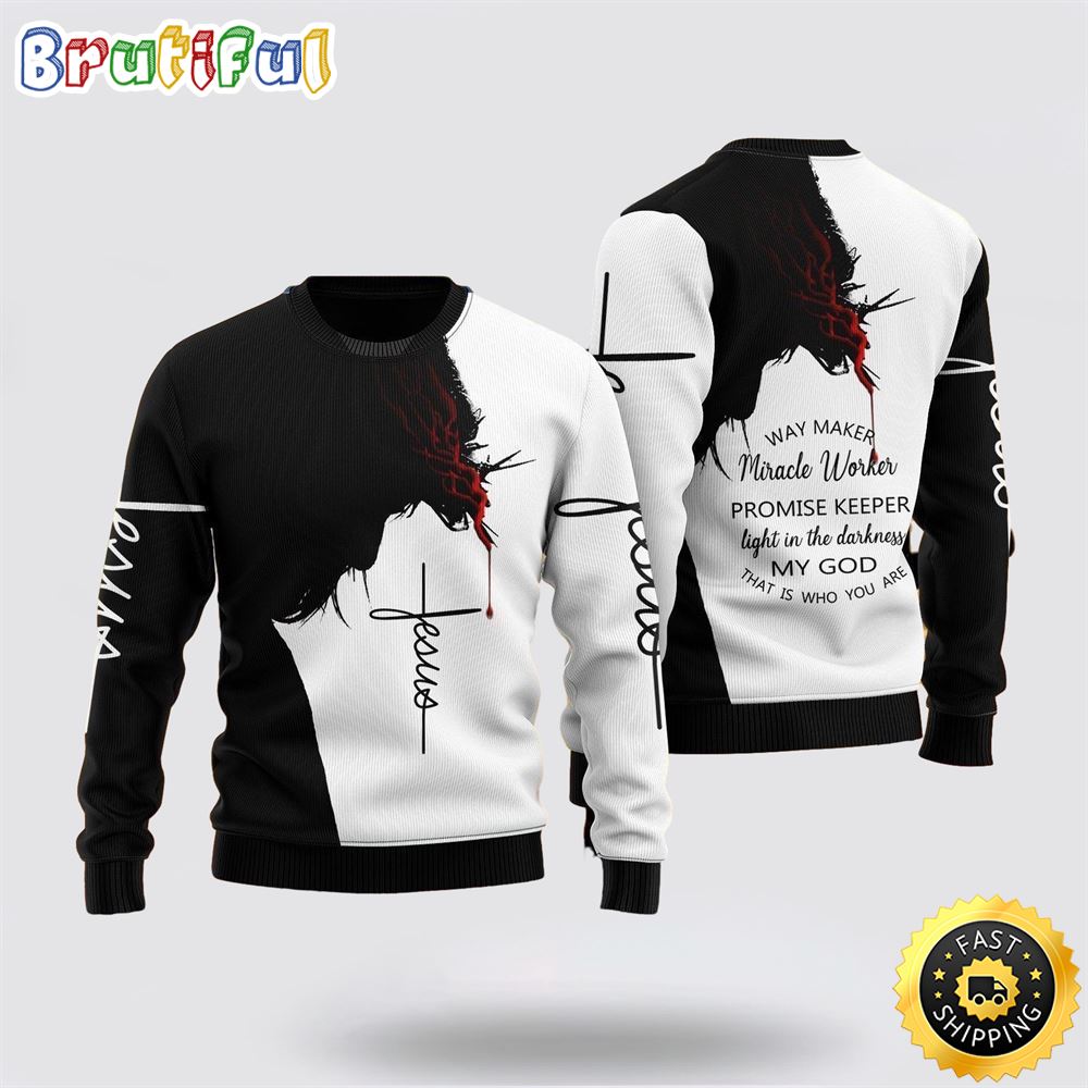 My God – Jesus Ugly Christmas Sweater Gifts For Christian Families