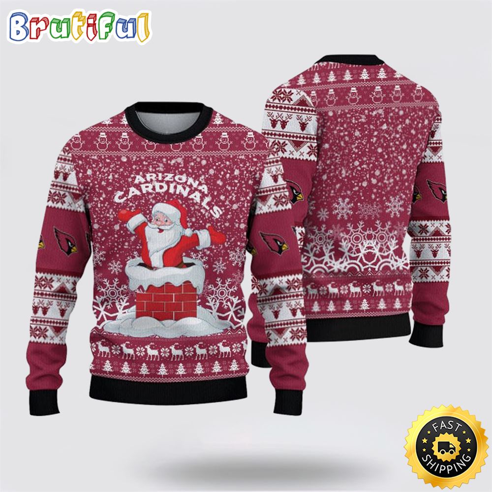 NFL Arizona Cardinals Ugly Sweater Printed Christmas Funny Santa Claus Show Team Spirit