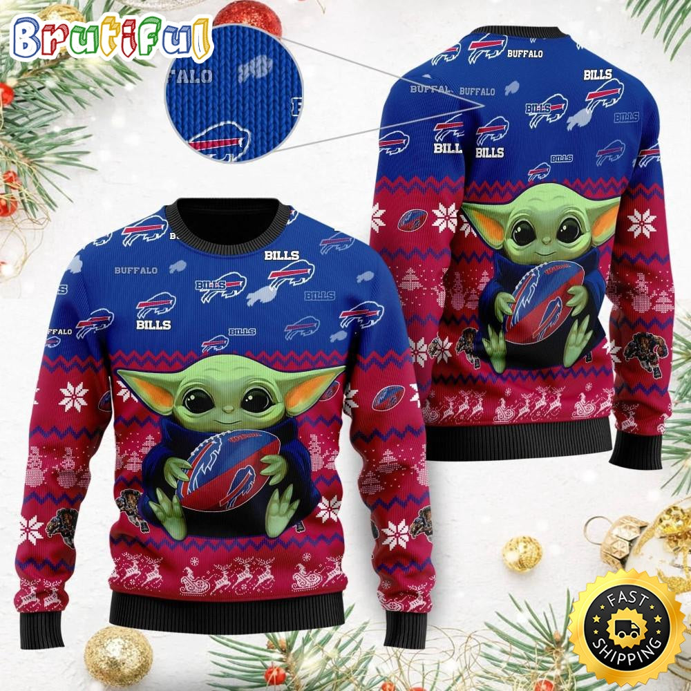 NFL Buffalo Bills Ugly Christmas Sweater Baby Yoda Print Shirts