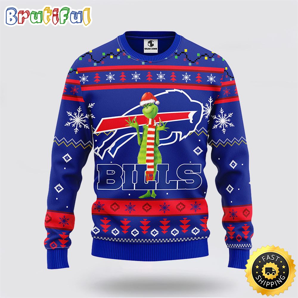 NFL Buffalo Bills Ugly Sweater Funny Grinch Ugly Christmas Sweater
