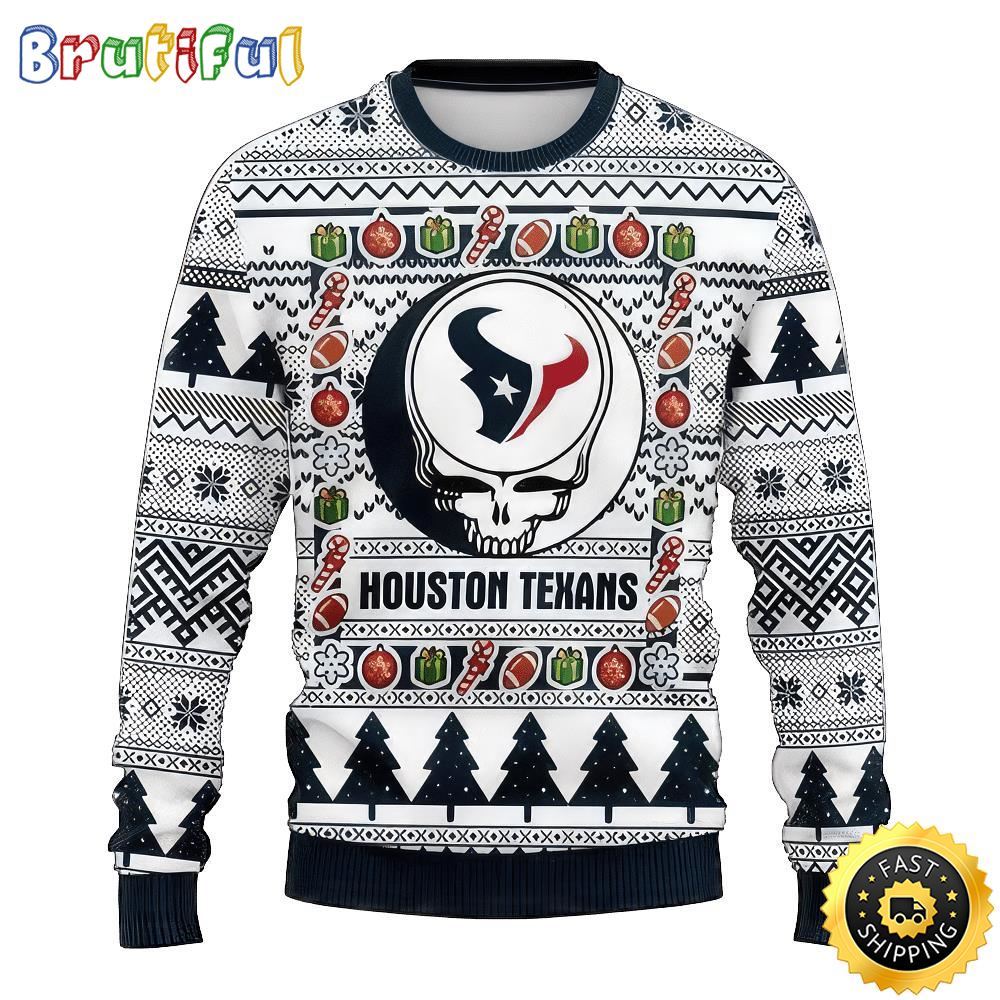 NFL Houston Texans Ugly Christmas Sweater The Intelligence Of The Skull Unisex Sweater