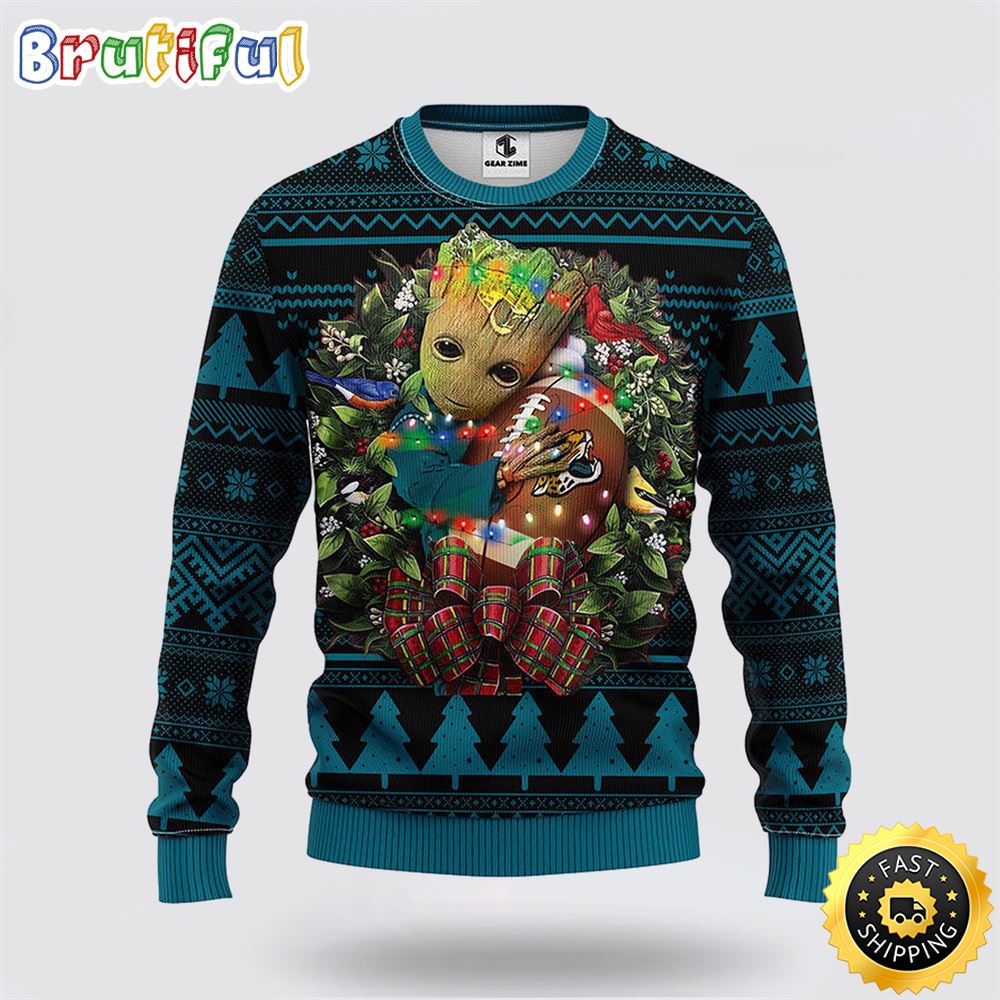 NFL Jacksonville Jaguars Ugly Sweater Groot Christmas Sweater