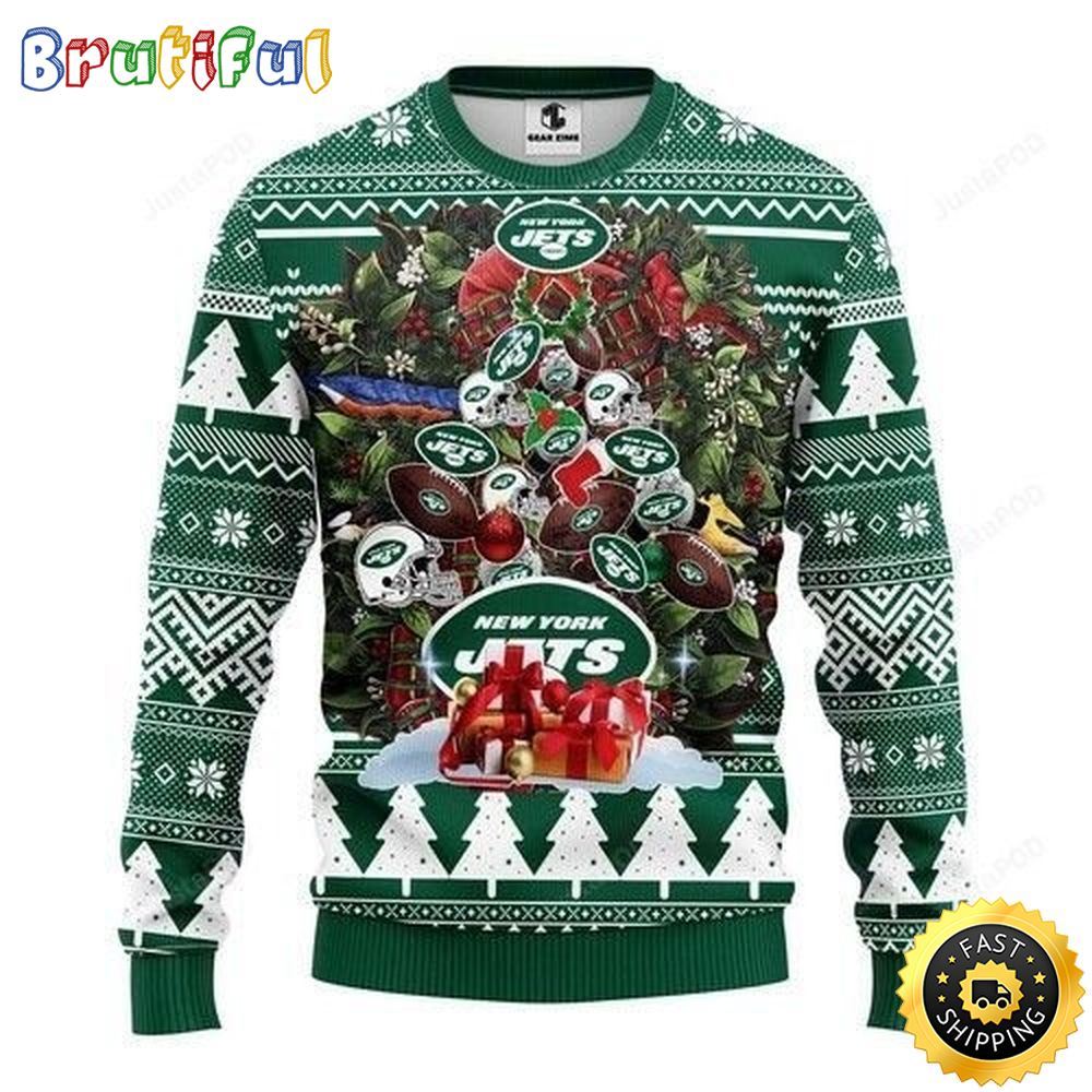 NFL New York Jets Ugly Christmas Sweater Tree Christmas Unisex Sweater