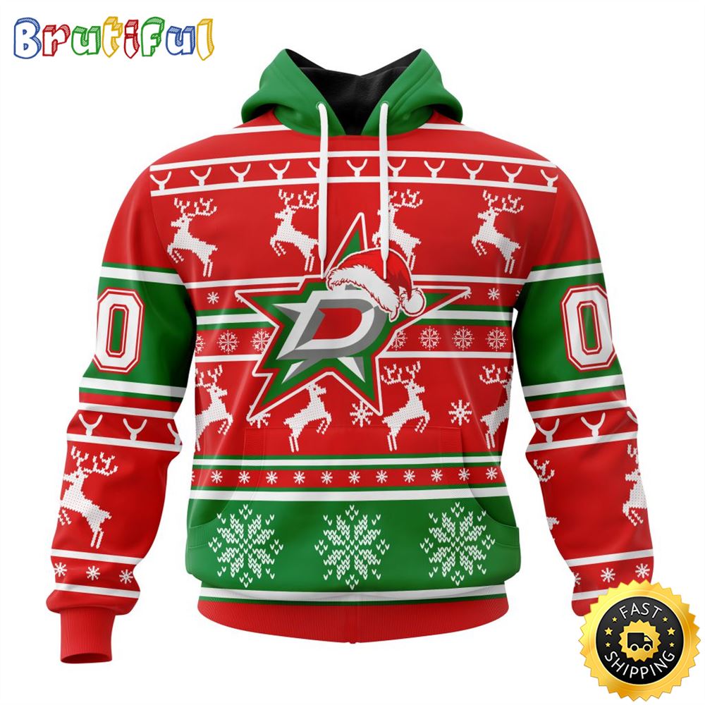 NHL Dallas Stars Specialized Unisex Christmas Is Coming Santa Claus All Over Print 3D Hoodie Gift For Christmas Day