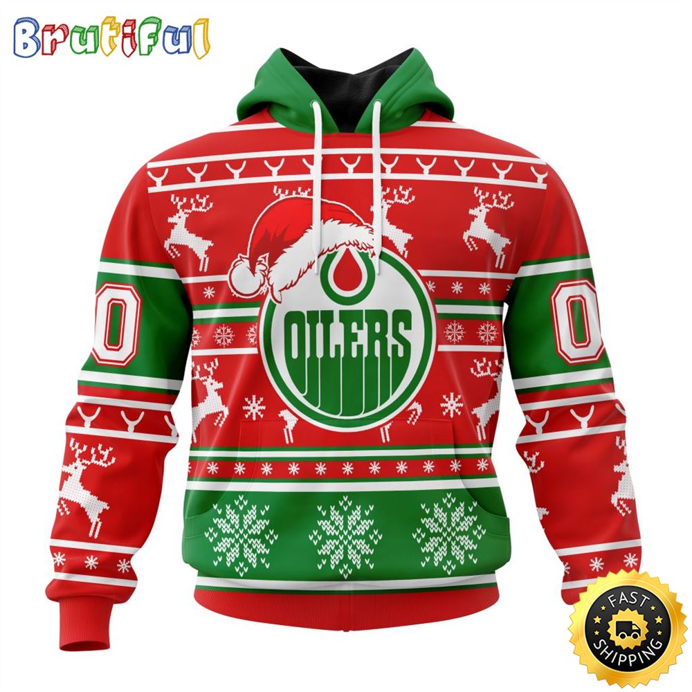 NHL Edmonton Oilers Specialized Unisex Christmas Is Coming Santa Claus All Over Print 3D Hoodie Gift For Christmas Day