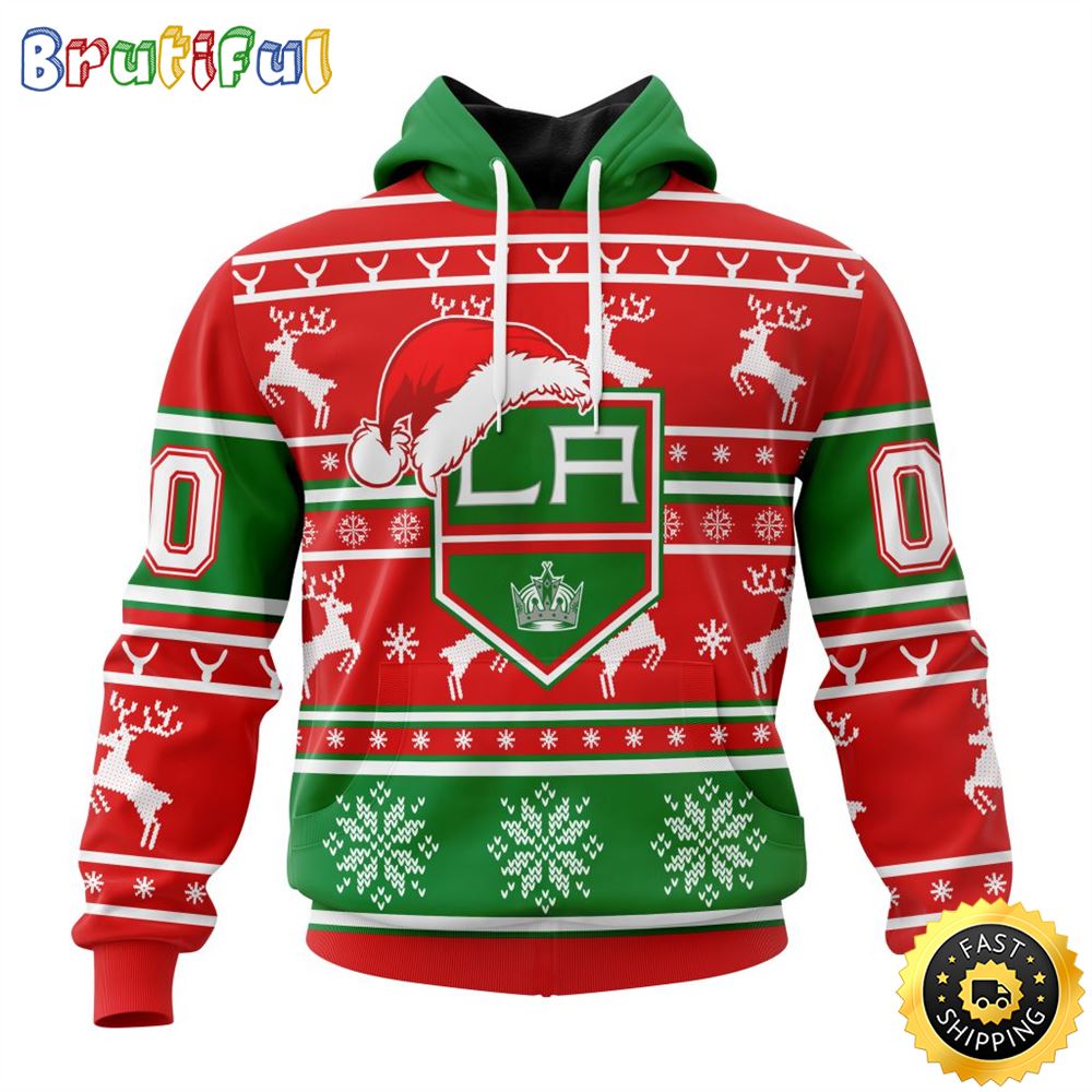 NHL Los Angeles Kings Specialized Unisex Christmas Is Coming Santa Claus All Over Print 3D Hoodie Gift For Christmas Day