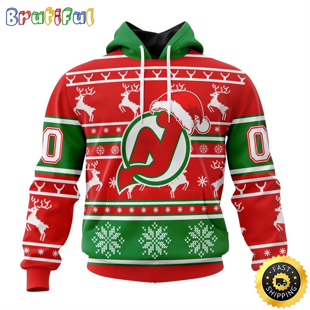 NHL New Jersey Devils Specialized Unisex Christmas Is Coming Santa Claus All Over Print 3D Hoodie Gift For Christmas Day