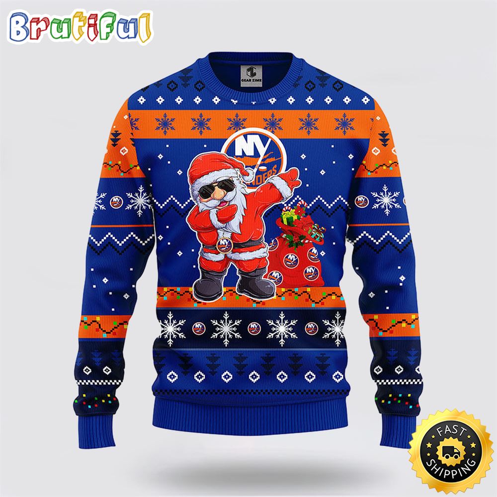 NHL New York Islanders Ugly Sweater Santa Claus Ugly Christmas Sweater