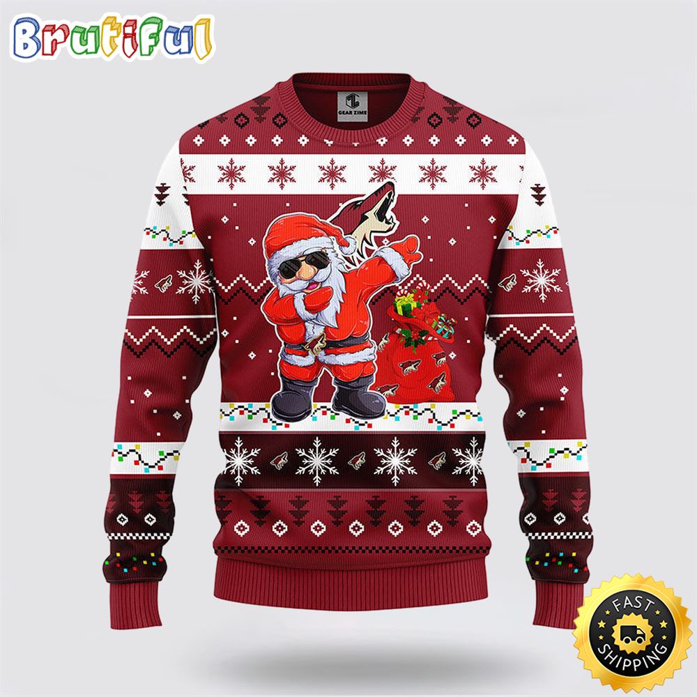 NHL Phoenix Coyotes Ugly Sweater Santa Claus Ugly Christmas Sweater