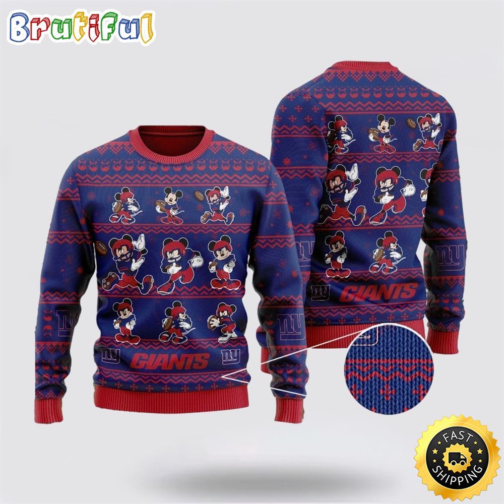 New York Giants Ugly Christmas Sweater Captain Mickey Mouse Perfect Gift For Football Fans