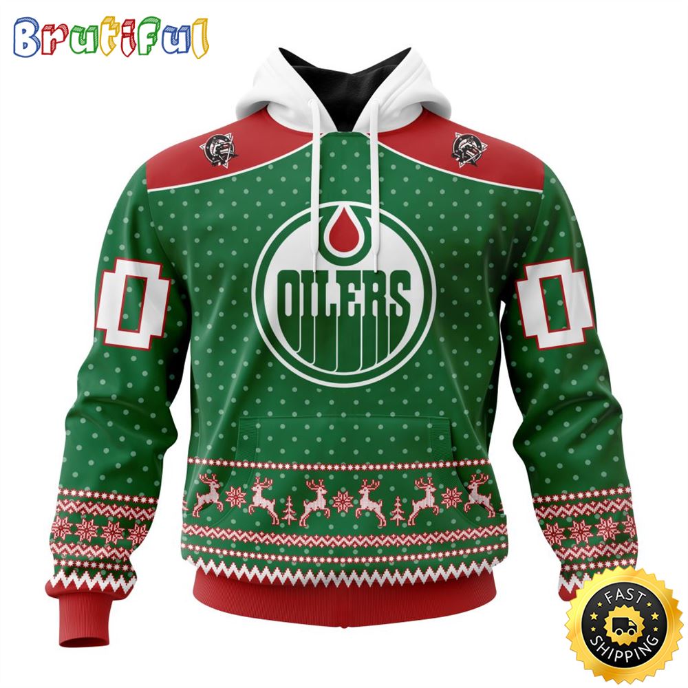 Personalized NHL Edmonton Oilers Special Ugly Christmas All Over Print 3D Hoodie Unisex Hoodie Tshirt Sweatshirt