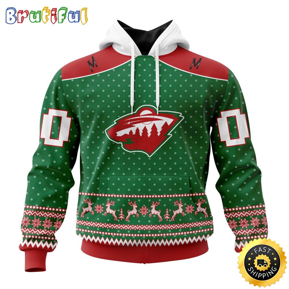 Personalized NHL Minnesota Wild Special Ugly Christmas All Over Print 3D Hoodie Unisex Hoodie Tshirt Sweatshirt