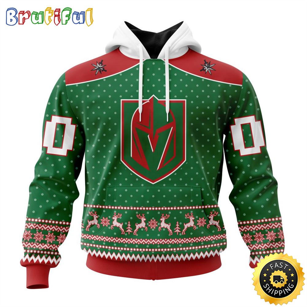 Personalized NHL Vegas Golden Knights Special Ugly Christmas All Over Print 3D Hoodie Unisex Hoodie Tshirt Sweatshirt