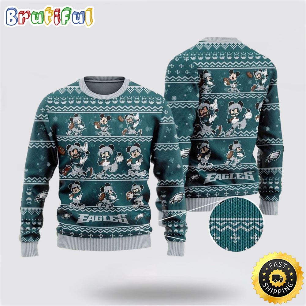 Philadelphia Eagles Ugly Christmas Sweater Captain Mickey Mouse Perfect Gift For Football Fans