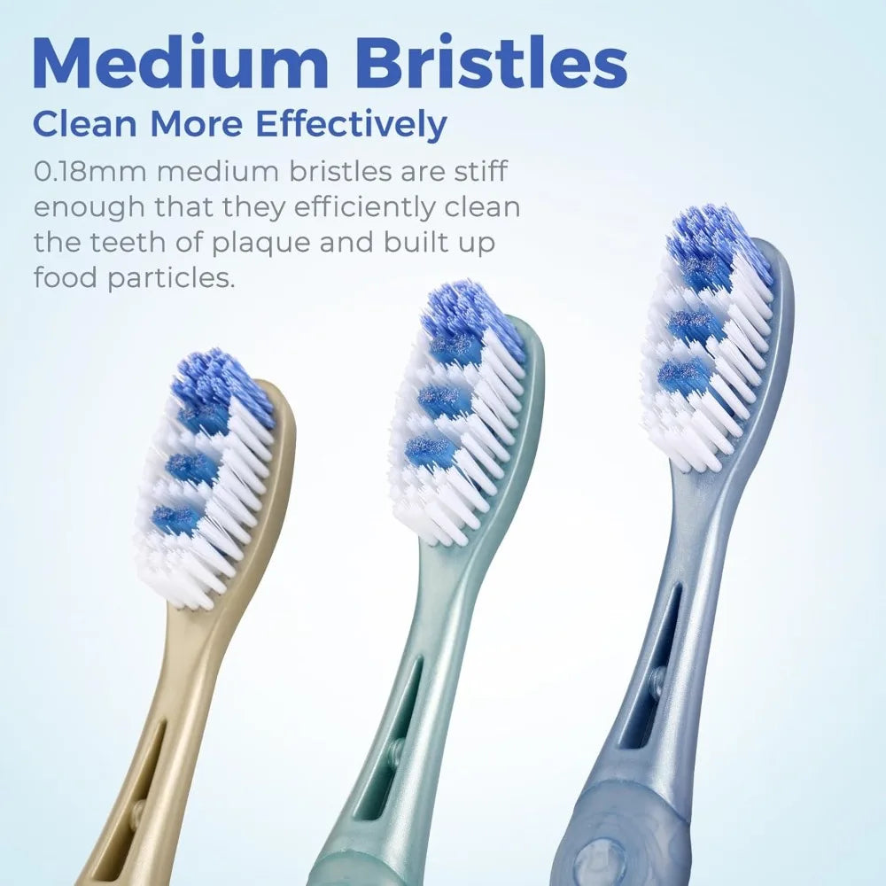 Medium Toothbrushes for Adults: Whitening, Deep Plaque Removal, Gentle Cleaning