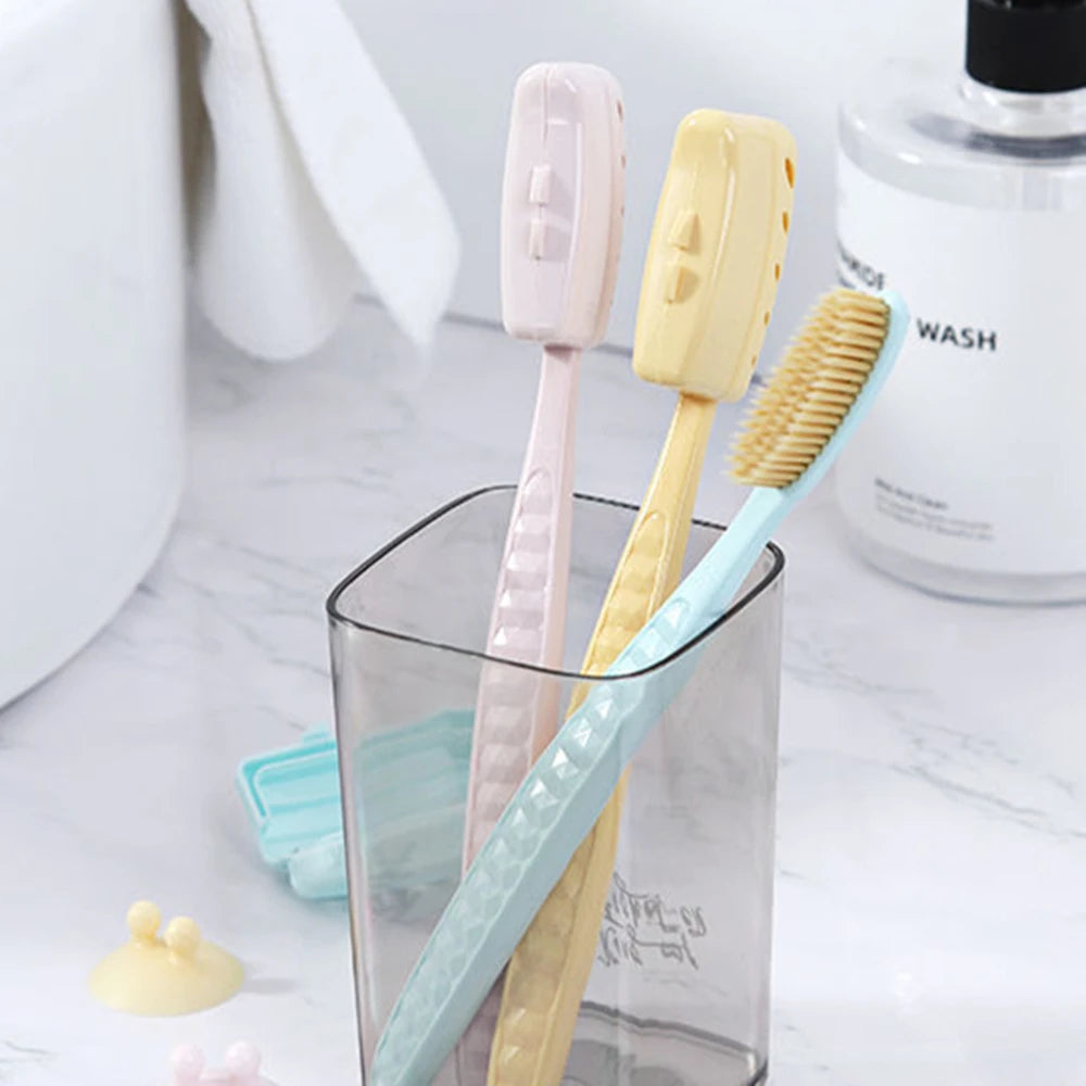 5pcs/Pack Large Head Toothbrush Korean Original Tooth Brush With Travel Case Adult Charcoal Biodegradable Oral Health Cleaning