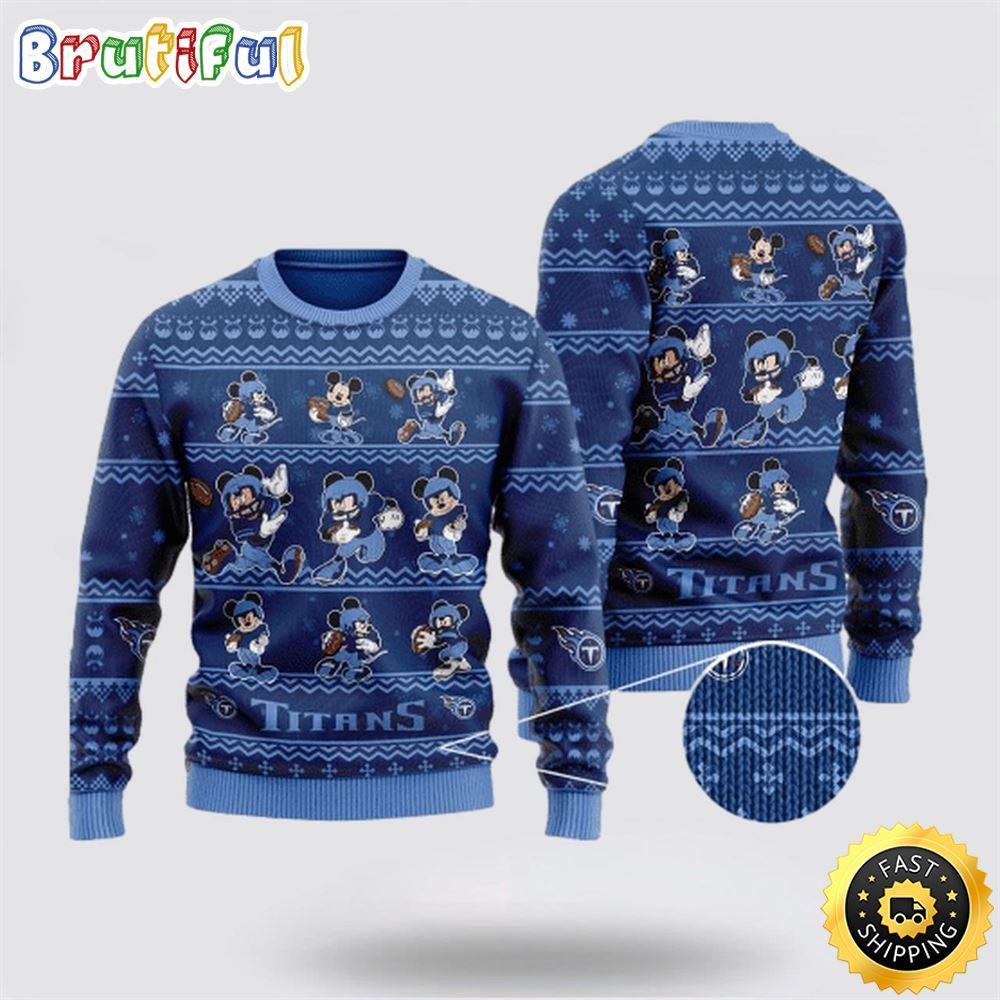 Tennessee Titans Ugly Christmas Sweater Captain Mickey Mouse Perfect Gift For Football Fans