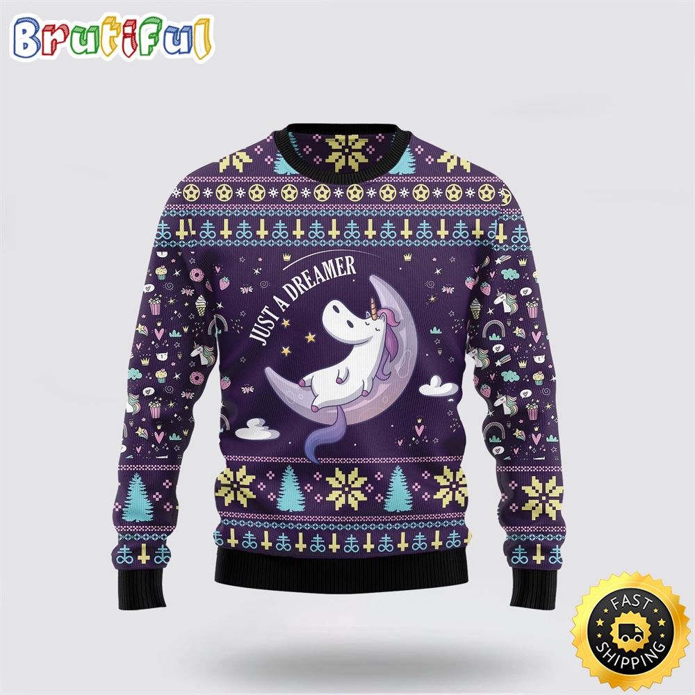 Unicorn Dreamer Funny Family Ugly Christmas Holiday Sweater Perfect Gifts For Friends