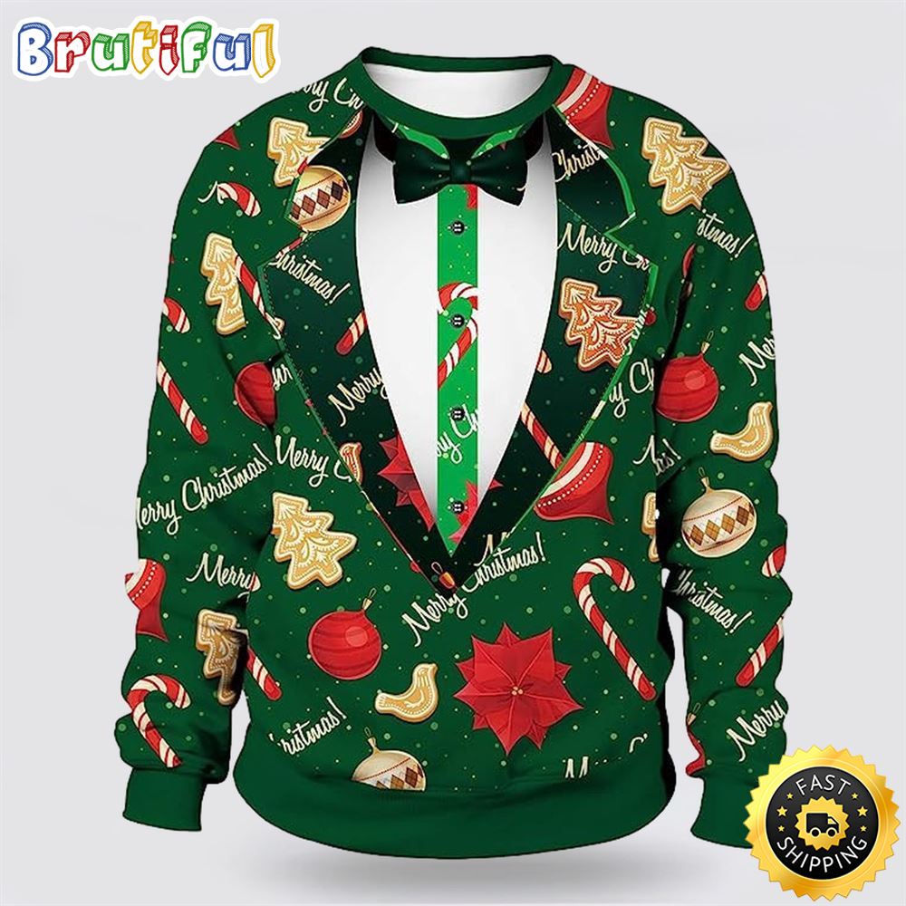 Unisex Ugly Christmas Sweater Funny Novelty 3D Graphic Reindeer Santa Christmas Gift For That Everyone Will Love