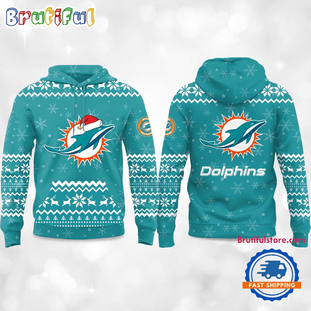 Miami Dolphins 2025 Reindeer Football Christmas New Hoodie Shirt